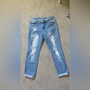 Trendy Distressed Denim Skinny Jeans